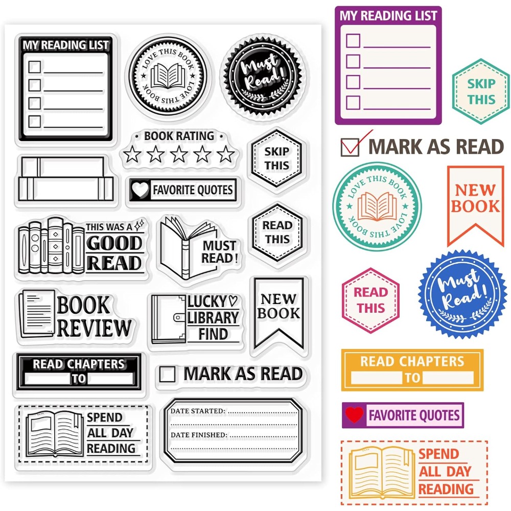 Rubber Stamp Blank - Etichetta per lettura di libri Timbri