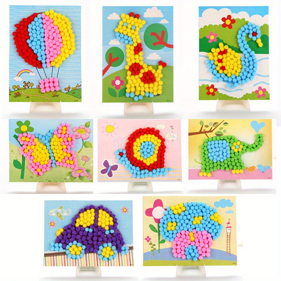 Art Craft Animals - 2 pz 16x21 cm Colorato Pom-Pom