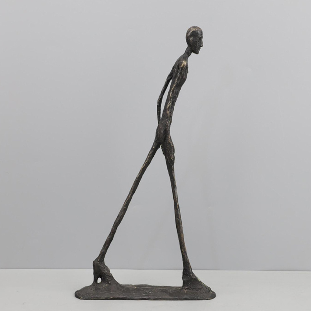 Art Craft New Year - Walking Man Statua Room Decor Metallo