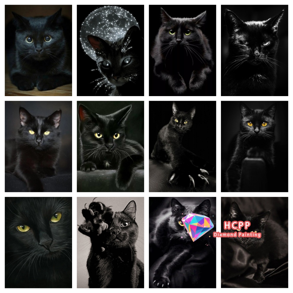Art Craft Animals - Kit Pittura Diamante Gatto Nero Senza