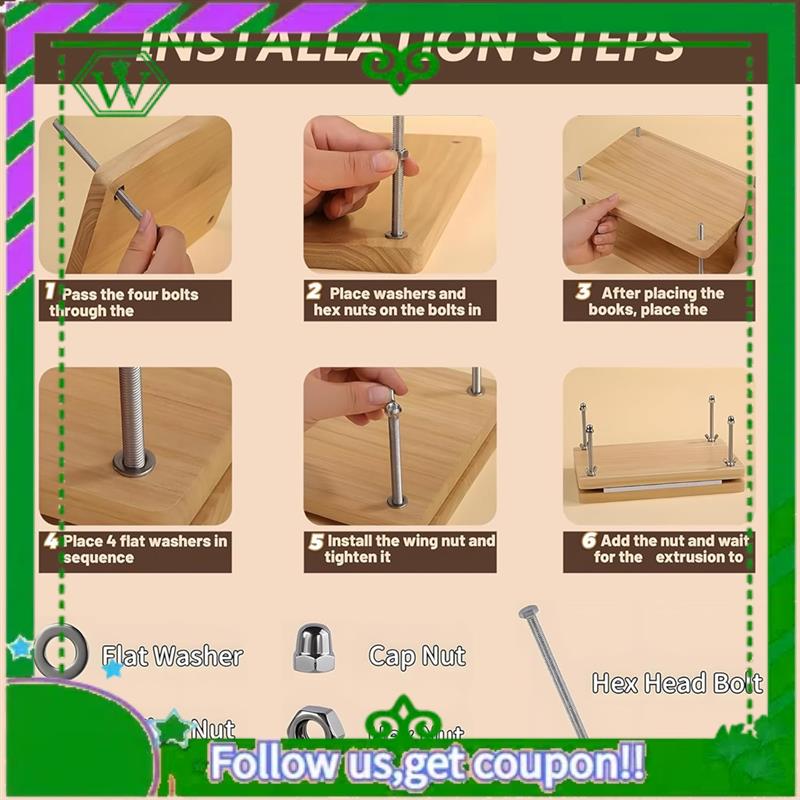 Bookbinding Supply Kit - Kit affidabili Libro in legno Pressmaterials