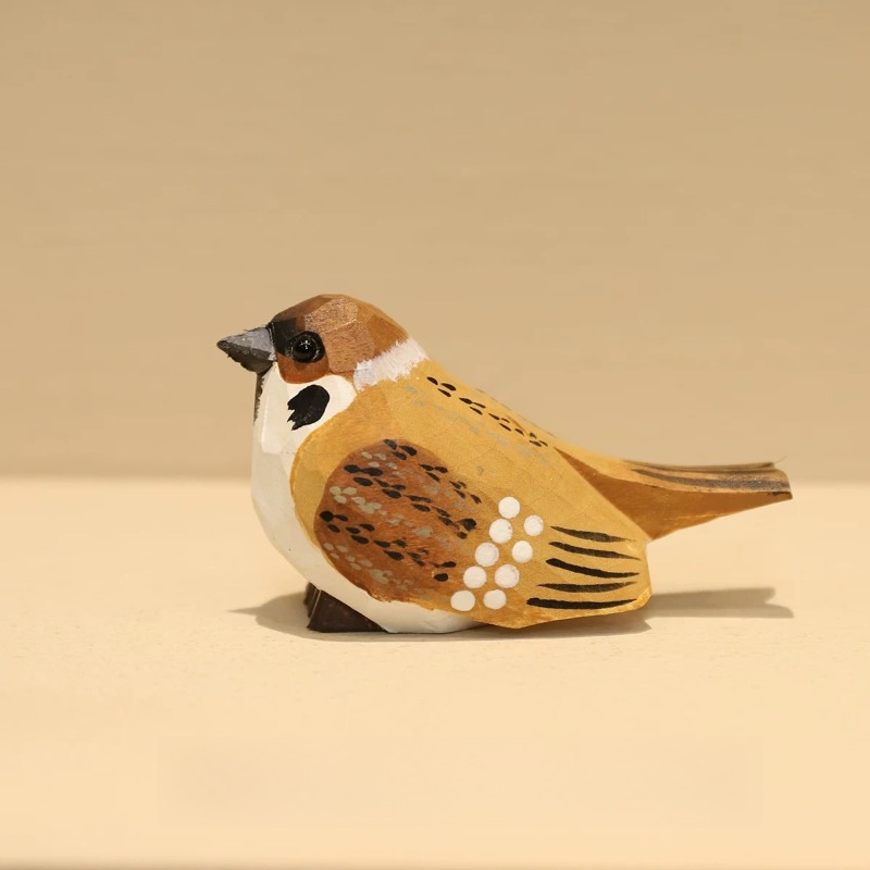 Art Craft New Year - Statua di Uccello in Legno, Miniatura