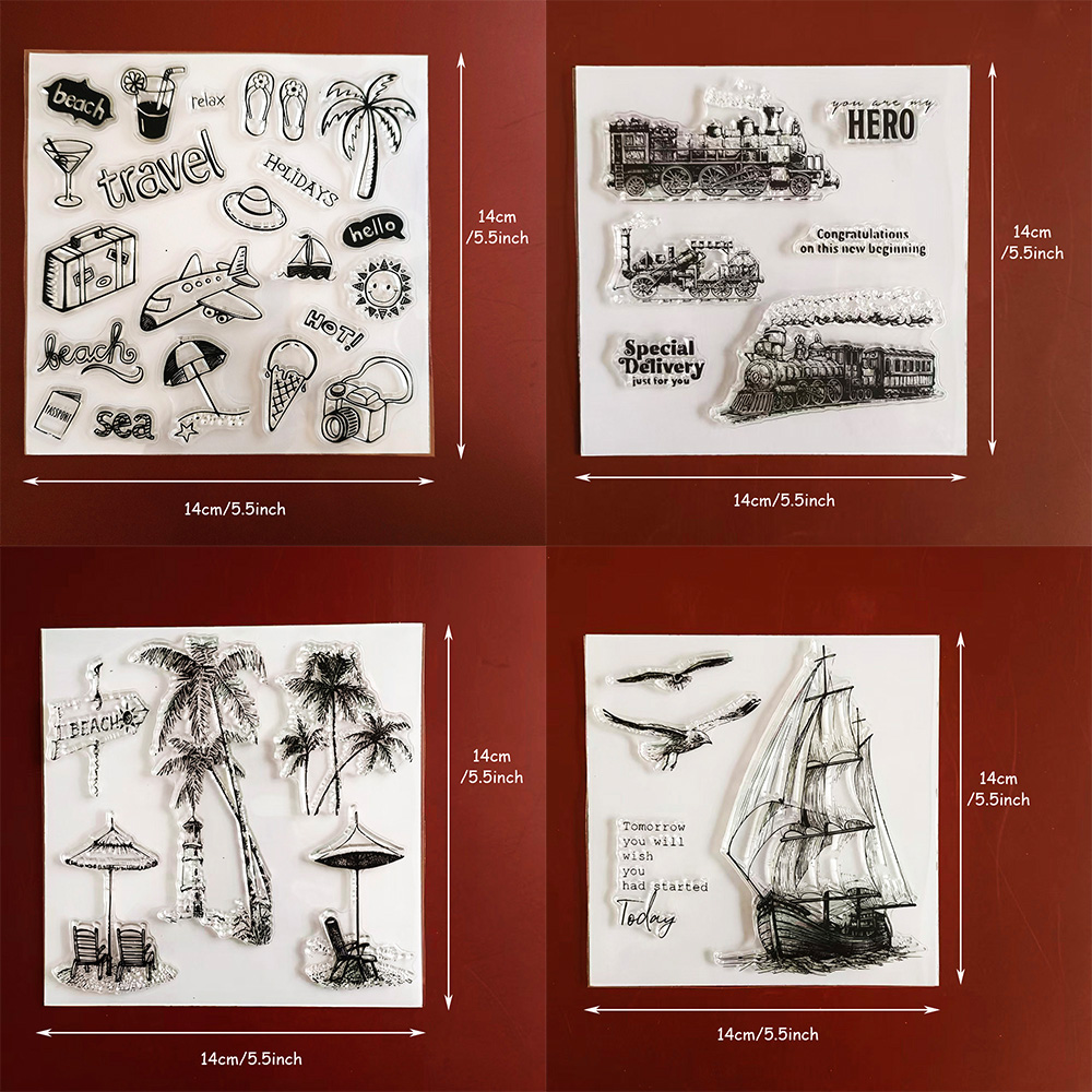Rubber Stamp Blank - Timbri Trasparenti Vintage con Motivi di