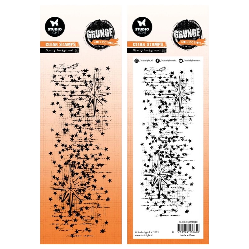 Rubber Stamp Blank - Sfondo stellato Inverno Babbo Natale Giocattolo