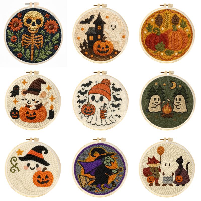 Punch Needle Kit - Kit Punch Needle con Motivo Zucca