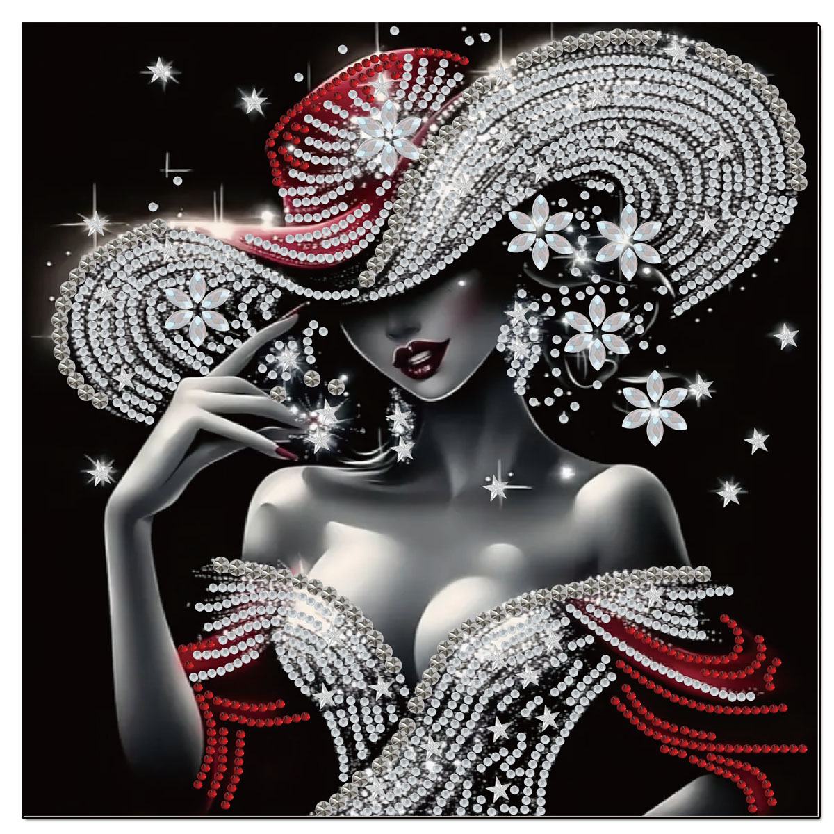 Art Craft Hat - Fai da te, 5D, cristallo, parziale,
