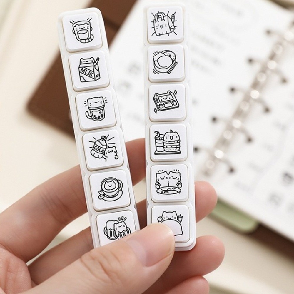 Rubber Stamp Blank - Set di 6 Timbri con Design