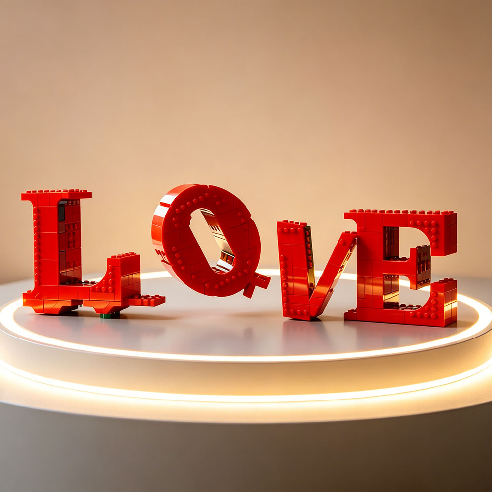 Art Craft Disney - Scultura in Mattoncini LOVE, Decorazione Artistica,