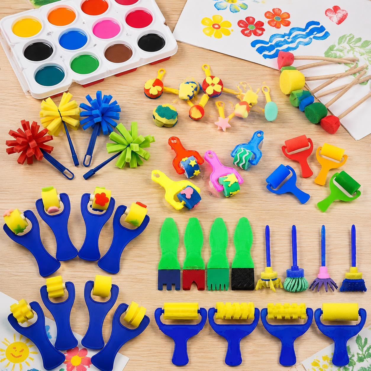 Art Craft Workshop - Set di spugne e pennelli per