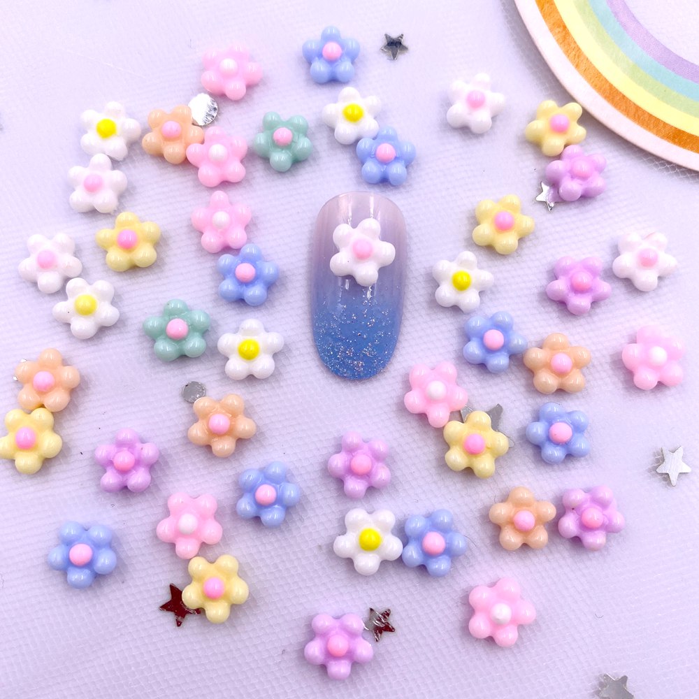 Art Craft New Year - 100 Pezzi 8mm Resina 3D Colorata