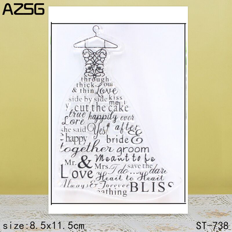 AZSG Abito da sposa Timbri tra - Rubber Stamp Blank recensione e prezzo