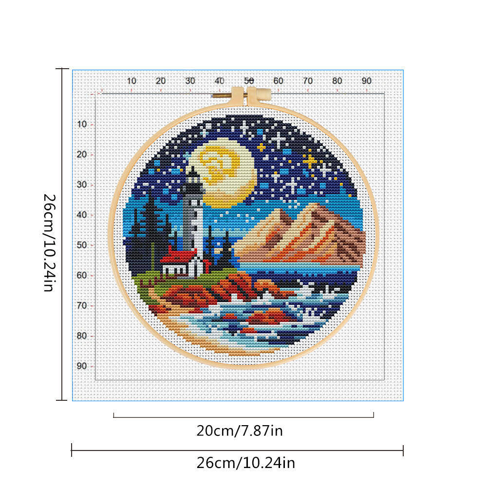 Punto croce Faro Mare Luna Ric - Embroidery Hoop Kit recensione e prezzo